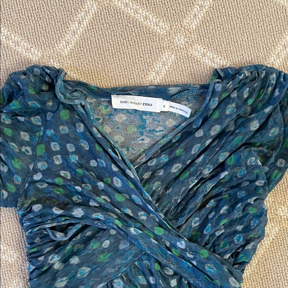 Vintage Isabel Marant ETOILE Blue , green and ivory Mini Dress - Picture 4 of 14